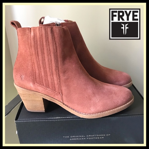 Frye Alton Suede Leather Chelsea Boots Rosewood - Picture 2 of 16
